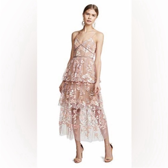 Self-Portrait 3D Floral Embellished Tulle
Midi Dress in Pink Size 10 - Picture 7 of 16